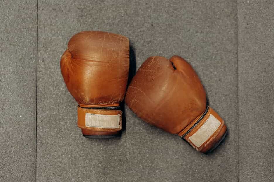 An old pair of boxing gloves